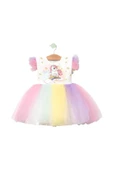 ESİLA KİDS Kız Çocuk Unicorn Elbise Tüllü Elbise Rengarenk Doğum Günü Ve Parti Elbisesi 1-9 Yaş thumbnail 5