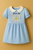 ESİLA KİDS Kız Çocuk Bebe Yaka Kısa Kollu Elbise -şık Ve Rahat Günlük Elbise 3-10 yaş thumbnail 6