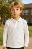 ESİLA KİDS Çocuk Tişört Uzun Kollu Polo Yaka Tişört Seti Pamuklu Okul Üniforma Ve Tişört 5-14 Yaş thumbnail 3