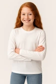 ESİLA KİDS Çocuk Uzun Kollu Pamuklu Basic Tişört 4-11 Yaş thumbnail 3