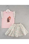 ESİLA KİDS Kız çocuk baskılı şort etekli badili takım 3-6 thumbnail 6