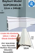 12cmx240cm 1 Adet Bayburt PVC Süpürgelik Suya Neme Dayanıklı Parke Seramik Salon Mutfak Süpürgeliği - 1