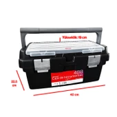 Plastik Açma Kapatmalı 12'' 12 Litre Organizer Bölmeli Taşınabilir Kulplu Takım Çantası Alet Çanta - 3