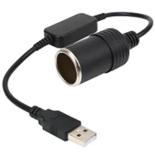 Usb 2.0 5 Volt - 2 Amper To 12 Volt - 0.8 Amper Araç Çakmak Fi̇şi̇ Di̇şi̇ Çevi̇ri̇ci̇ - 1