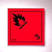 ADR Uyumlu 30x30 Cm Düz ATEŞ 3 Reflektörlü Uyarı Levhası Tehlikeli Madde Taşıma Güvenlik Plakası thumbnail 1