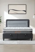 Cennet Yatak Gisele Modeli Full Ortopedik Çift Kişilik Pedli Yataklı Baza ve Başlık Takımı 3 lü Set - 2