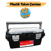 Plastik Açma Kapatmalı 12'' 12 Litre Organizer Bölmeli Taşınabilir Kulplu Takım Çantası Alet Çanta - 2