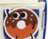 Yescholar Kore Tarzı İki Gözlü Stickerlı Kumaş Mavi-Gri Kalem Çantası thumbnail 7