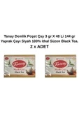 Tanay Demlik Poşet Çay 3 gr X 48 Li 144 gr Yaprak Çayı Siyah 100% İthal Süzen Black Tea. X 2 ADET - 2