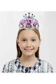 Kız Çocuk Prenses Tacı Yıldız Peri Asası Set Gümüş Birthday Yazılı Taç Sihirli Asa Doğum Günü Seti - 4
