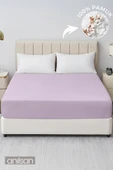 Düz Lila Lastikli Çarşaf  %100 Pamuk Tek/Çift Kişilik Ev, Otel Çarşafı,63 Tel - 1