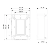 200x150x80 mm Sıva Üstü Opak Kapaklı Buat Kutusu - 2
