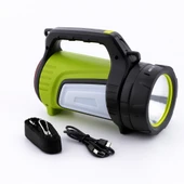 1200 Lümen 8W Şarjlı Kamp Led Feneri Güçlü El Lambası 6000 mAh 3 Işık Modu Taşınabilir Aydınlatma thumbnail 4