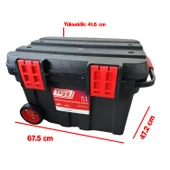 Tekerlekli Taşınabilir 78 Litre Organizer Bölmeli Taşınabilir Kulplu Takım Çantası Alet Çanta - 2
