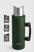 Stevig ST-206 4 Camp Klasik Vakumlu Kulplu Çelik Termos 1.5LT Green - 2