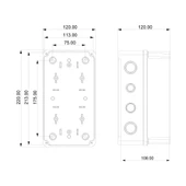 120x220x120 mm Sıva Üstü Opak Kapaklı Buat Kutusu - 2
