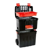 Tekerlekli Taşınabilir 60 Litre Organizer Bölmeli Taşınabilir Kulplu Takım Çantası Alet Çanta - 4