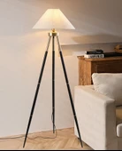 Cosby Siyah-Gold Kaplamalı Tripod Metal 3 Ayaklı Lambader - 1