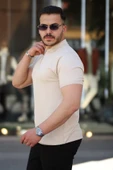 Erkek Yakası Fermuarlı Kısa Kollu T-shirt - 2