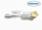 Bebedor Yeni Sünger Uçlu Biberon ve Emzik Temizleme Fırçası Beyaz 575 - 1