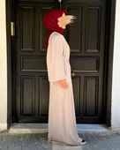 Dubai İpeği Tesettür Ferace Bej - 5