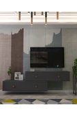 CENEYRA TDA1203AG - ZUZU 2Lİ DUVARA MONTAJ TV STAND ANTRASİT-GOLD 120CM+120CM - 1