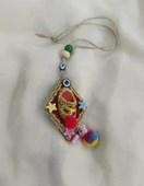 Araba Dikiz Ayna Duvar Kapı Süsü Çarık Otantik Ağaç Balkon Teras Nazar Boncuklu Düğün Nişan Kına Özel Gün Kötü Göz Nazar Boncuklu - 3