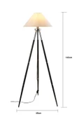 Cosby Siyah-Krom Kaplamalı Tripod Metal 3 Ayaklı Lambader - 6