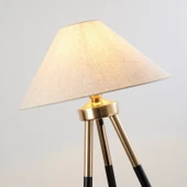 Cosby Siyah-Gold Kaplamalı Tripod Metal 3 Ayaklı Lambader - 5