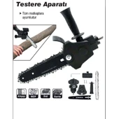 Matkap Uyumlu Zincirli Dal Budama Testeresi Ahşap Sunta MDF Kesme Aparatı Tutma Kollu Zincir Dahil thumbnail 2