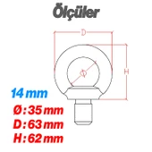 Halka Civata Aybolt 5 ADET 14 mm Civatası Paslanmaz Çelik Dayanıklı Montaj Sabitleme Hırdavat Ürünü thumbnail 2