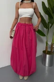 BEL LASTİKLİ BALON ETEK ŞANEL BOY SOFT KUMAŞ - Fuşya thumbnail 4