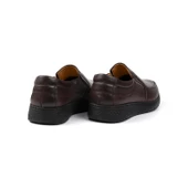 Erkek Kahve Hakiki Deri Ayakkabı, Ortopedik Taban Loafer Ayakkabı Yumuşak Mevsimlik Kışlık Günlük Casual Ayakkabı - 4