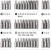 Bits Uç 100 Parça Set PZ PH SL Torx Philips Square Recess Slotted Spanner Hex Spline Tamperproof Hex thumbnail 6