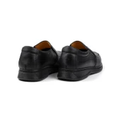 Erkek Siyah Hakiki Deri Ayakkabı, Ortopedik Taban Loafer Ayakkabı, Mevsimlik Kışlık Casual Ayakkabı - 4