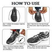 SRTfootcare Metal Vidalı Kilitli Akıllı Elastik Outdoor Ayakkabı Bağcığı Yuvarlak 100cm 1 Çift thumbnail 6