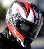 Sway Xbyc 865 Engine Full Face Güneş Gözlüklü Kapalı Motosiklet Kaskı L Beden Beyaz Kırmızı thumbnail 4