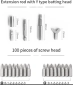 Bits Uç 100 Parça Set PZ PH SL Torx Philips Square Recess Slotted Spanner Hex Spline Tamperproof Hex thumbnail 7