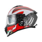 Sway Xbyc 865 Engine Full Face Güneş Gözlüklü Kapalı Motosiklet Kaskı M Beden Beyaz Kırmızı - 1