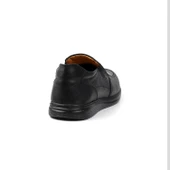 Erkek Siyah Hakiki Deri Ayakkabı, Ortopedik Taban Loafer Ayakkabı Günlük Casual Ayakkabı thumbnail 5
