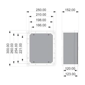 250x300x145 Şeffaf Kapaklı Taban Saclı Pano - 2