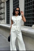 Paulo Gold Düğmeli Yelek Pantolon Takım 9976 - 6