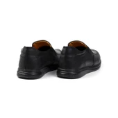 Erkek Siyah Hakiki Deri Ayakkabı, Ortopedik Taban Loafer Ayakkabı Günlük Casual Ayakkabı thumbnail 4