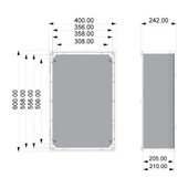 400x600x240 Şeffaf Kapaklı Taban Saclı Pano - 2