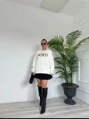 Kadın Yazı Baskılı Sweatshirt Ekru - 4