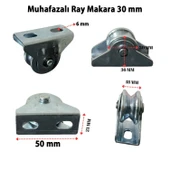 Muhafazalı Metal Ray Makara 30 mm Sürgülü Kapı Raylı Sistem Dayanıklı Galvanizli Tekerlek Mekanizma thumbnail 2