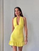 KADIN ALT FIRFIR HALTER ELBİSE - 3