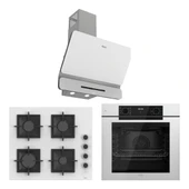 Ferre White FryArt 3 Lü Ankastre Set ( QEP63CB - SC206-FA - D081-SA ) A++ Sessiz Davlumbaz thumbnail 1