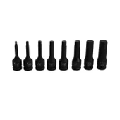 Allen Bits Lokma Seti 8 Parça 1/2" CR-MO ÇEliği H5 H6 H8 H10 H12 H14 H17 H19 Uzunluk: 78 mm Altıgen thumbnail 4