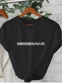 Erkek Kısa Kollu NASA Baskı Bisiklet Yaka T-shirt thumbnail 4